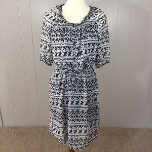 Black and white geometric dress
